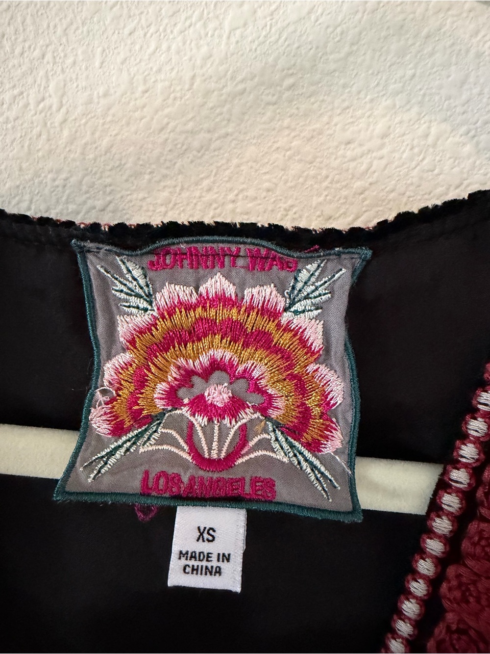Johnny Was Black Jacket with Pink and Gold Floral Embroidery - Picture 4 of 4